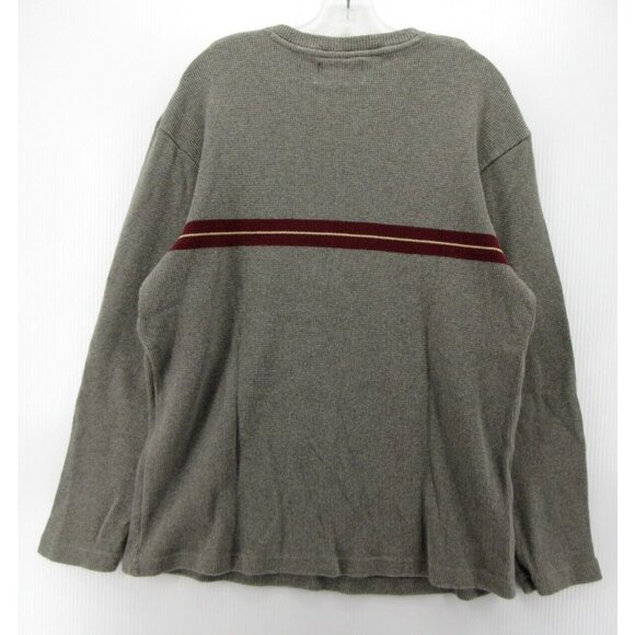 VINTAGE Abercrombie & Fitch Sweater Large Thermal Waffle USA Striped - Picture 6 of 9
